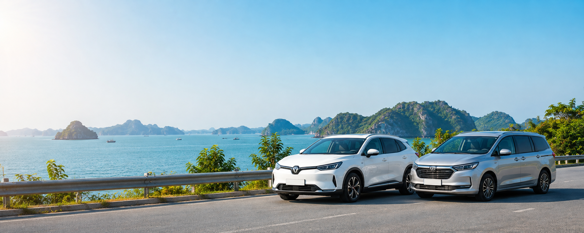 Xe phục vụ hành trình ven biển và vịnh xanh